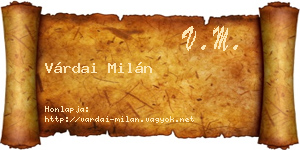 Várdai Milán névjegykártya