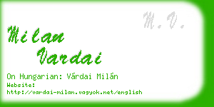 milan vardai business card